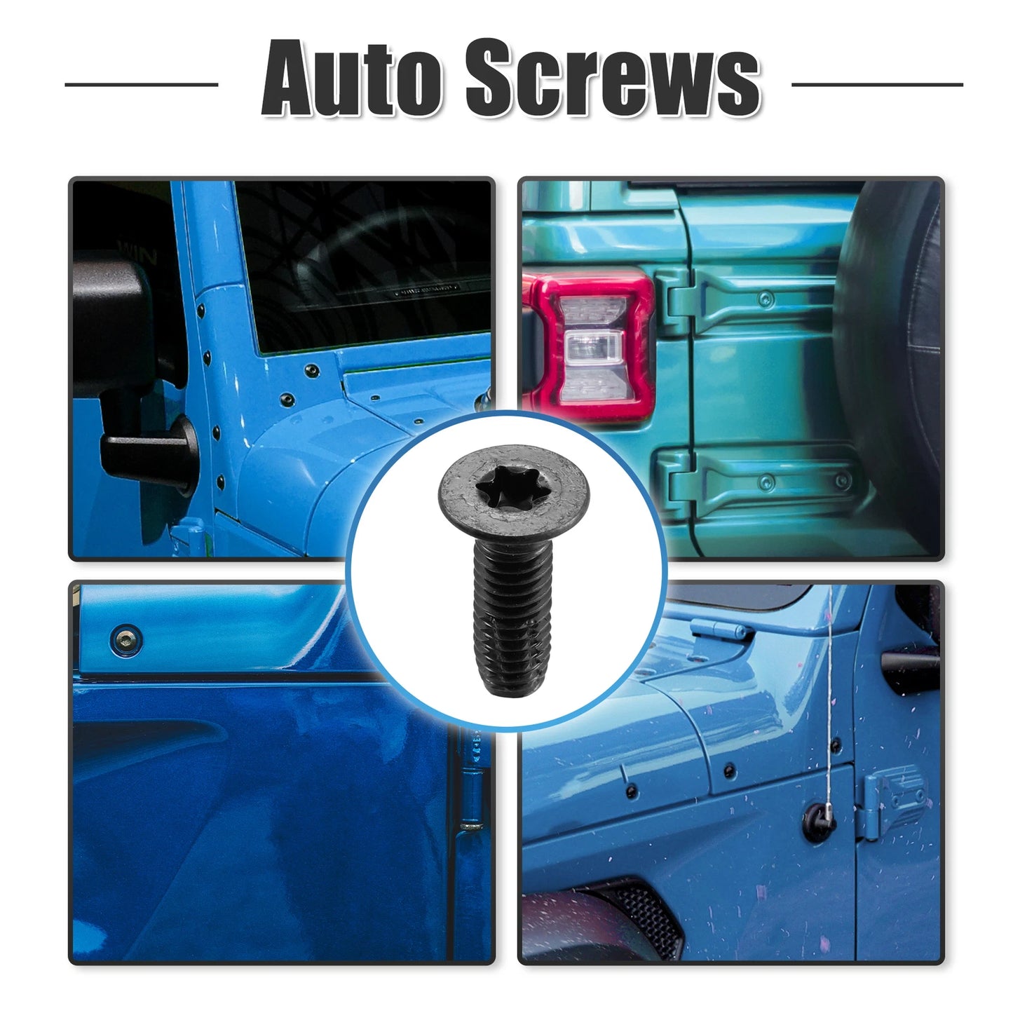 10 x Torx Screws for Jeep Wrangler CJ7 YJ TJ Tailgates (1976-2006)