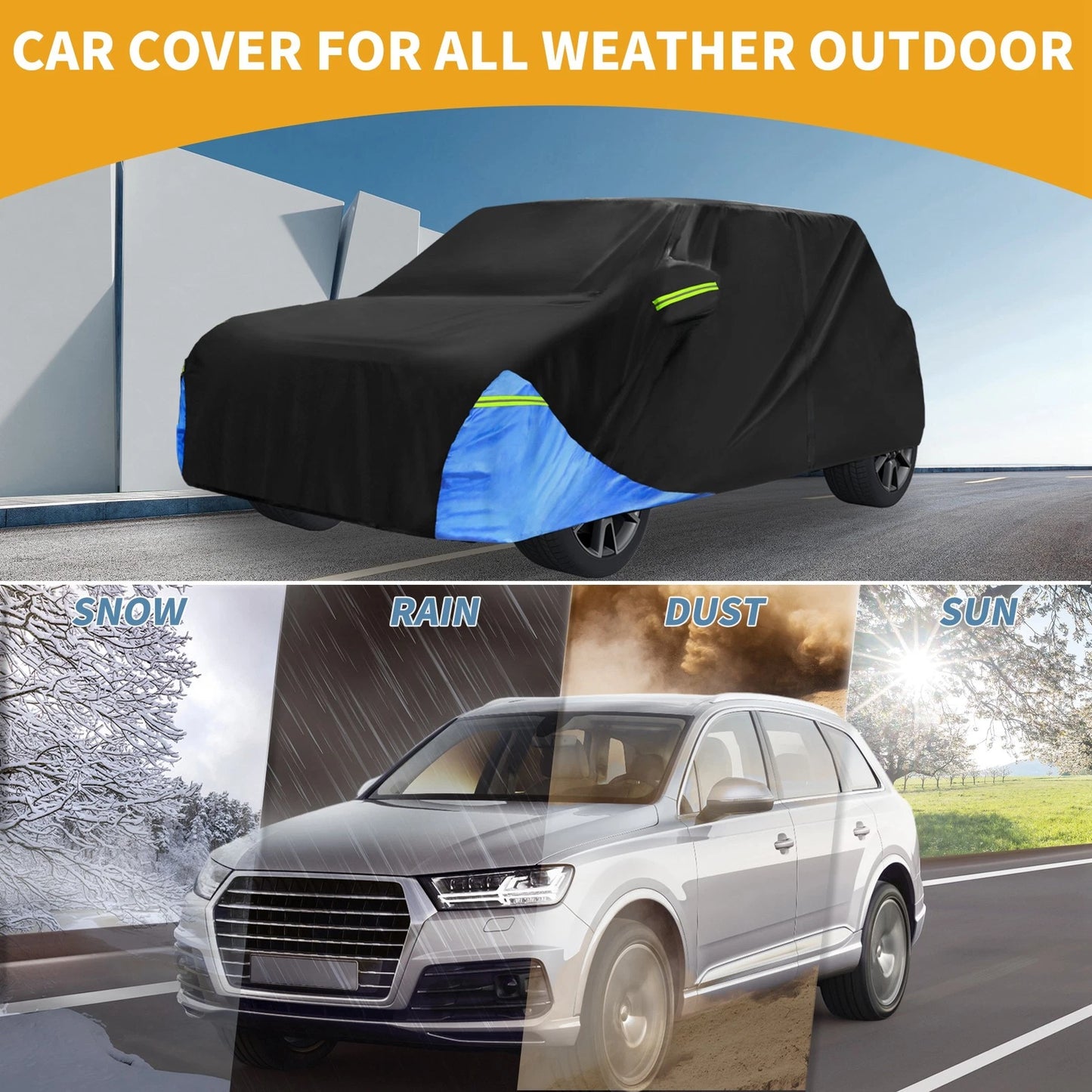 Waterproof Car Cover for Mini Cooper 2DR 2002-2021 Black Blue