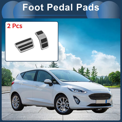Foot Accelerator Pedal Covers for Ford Fiesta (2007-2012) Silver Tone