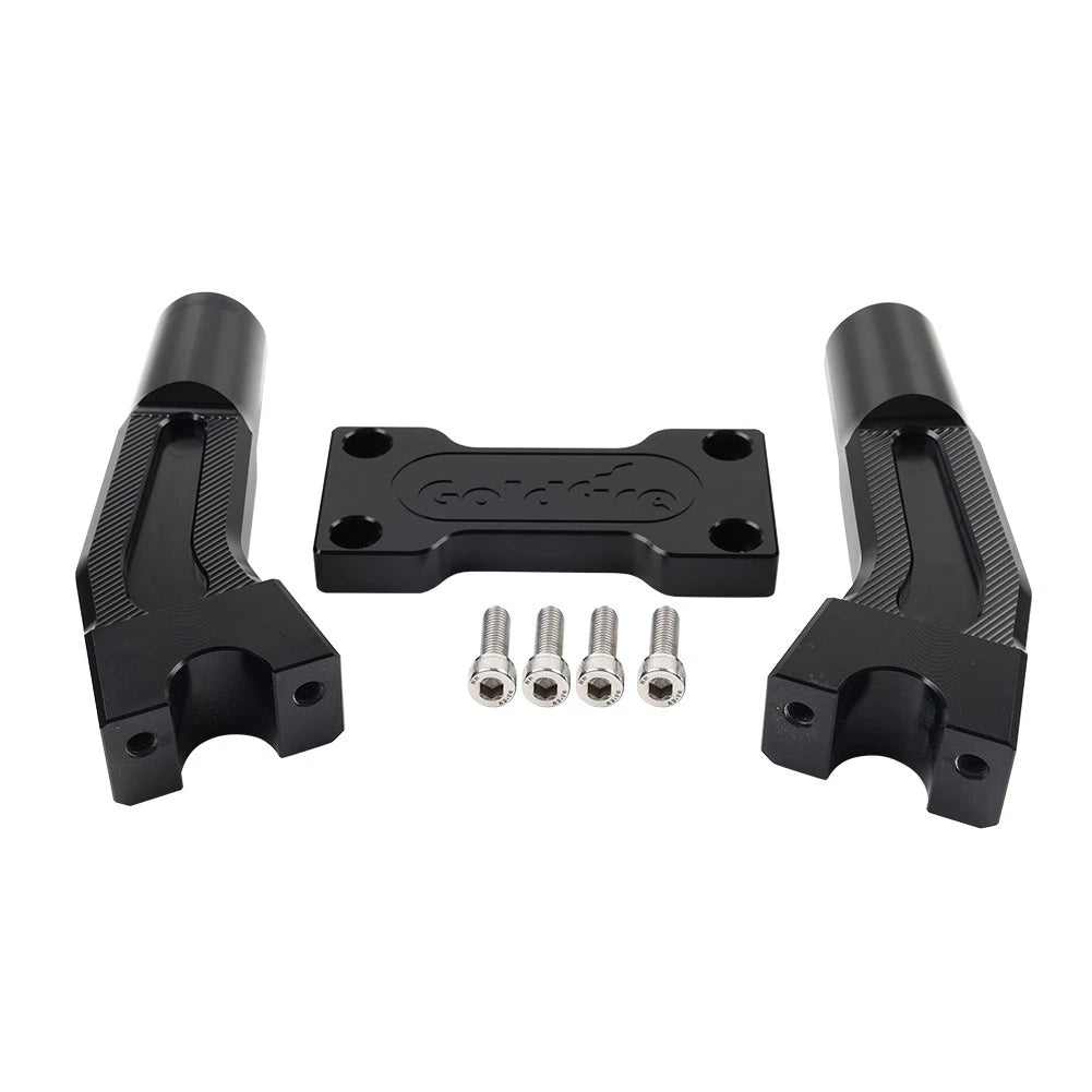 Black 6'' Pullback Handlebar Risers Clamp for Harley 1'' Handlebar