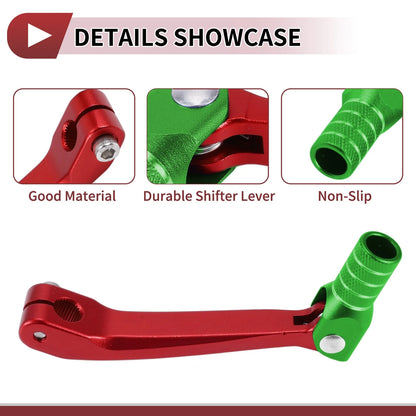 Gear Shift Lever Red Green Silver Tone for Honda CRF150F (2003–2017)