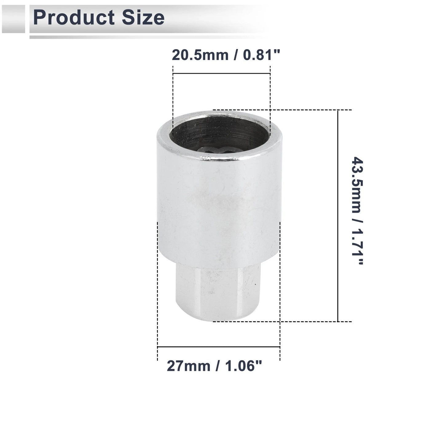 J Wheel Lock Lugnut Antitheft Key Socket for Toyota