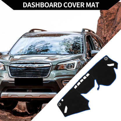 Dashboard Cover Mat for Subaru Forester 2018-2024 Black Blue 1 Set