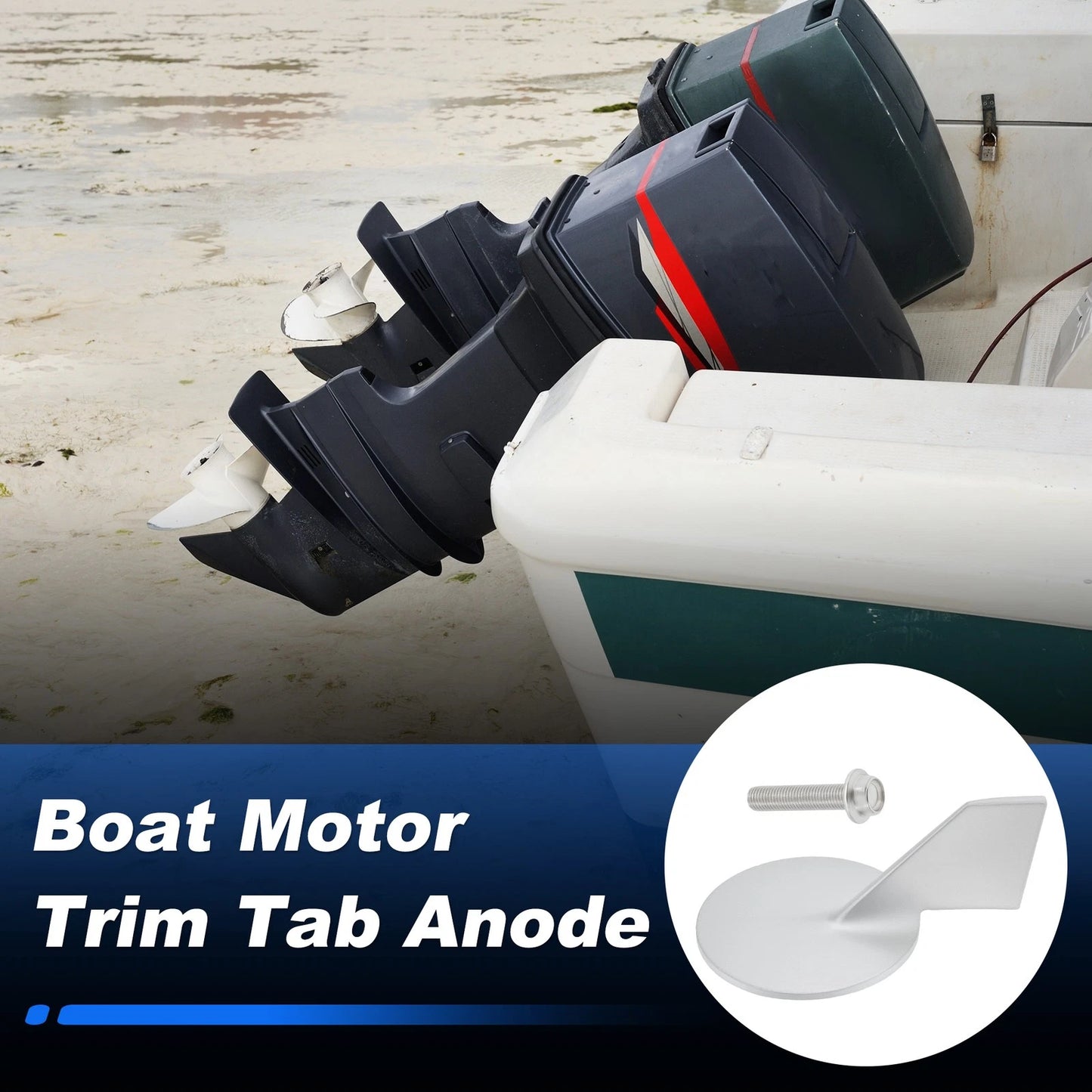 Trim Tab Anode for Yamaha 50-90 HP Outboard Motors Zinc Anode