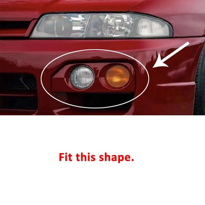 Carbon Fiber Replace Front Fog Lights Cover Fit Nissan Skyline R33 GTS 1994-1997