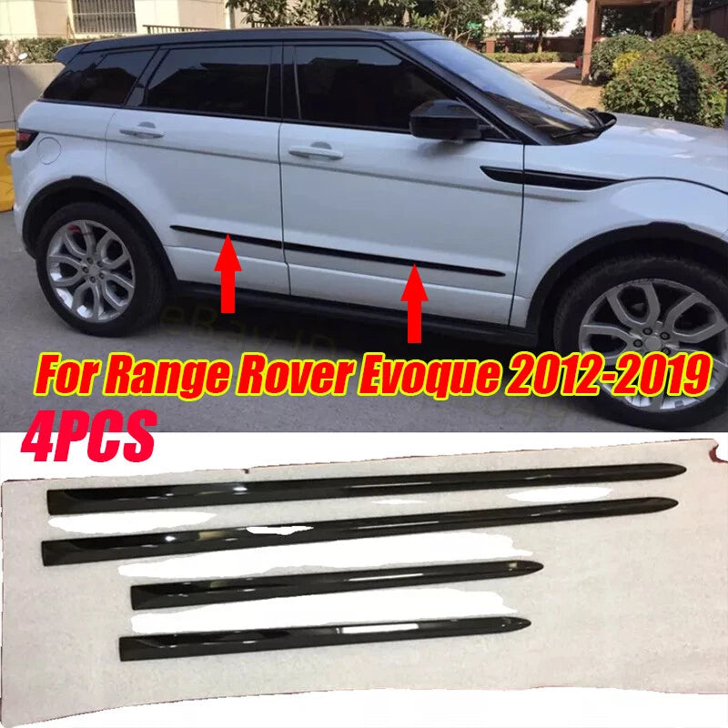 4x Black Side Door Molding Cover Trim for Range Rover Evoque (2012–2019)