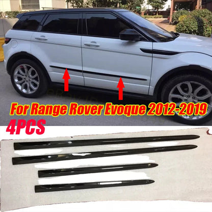 4x Black Side Door Molding Cover Trim for Range Rover Evoque (2012–2019)
