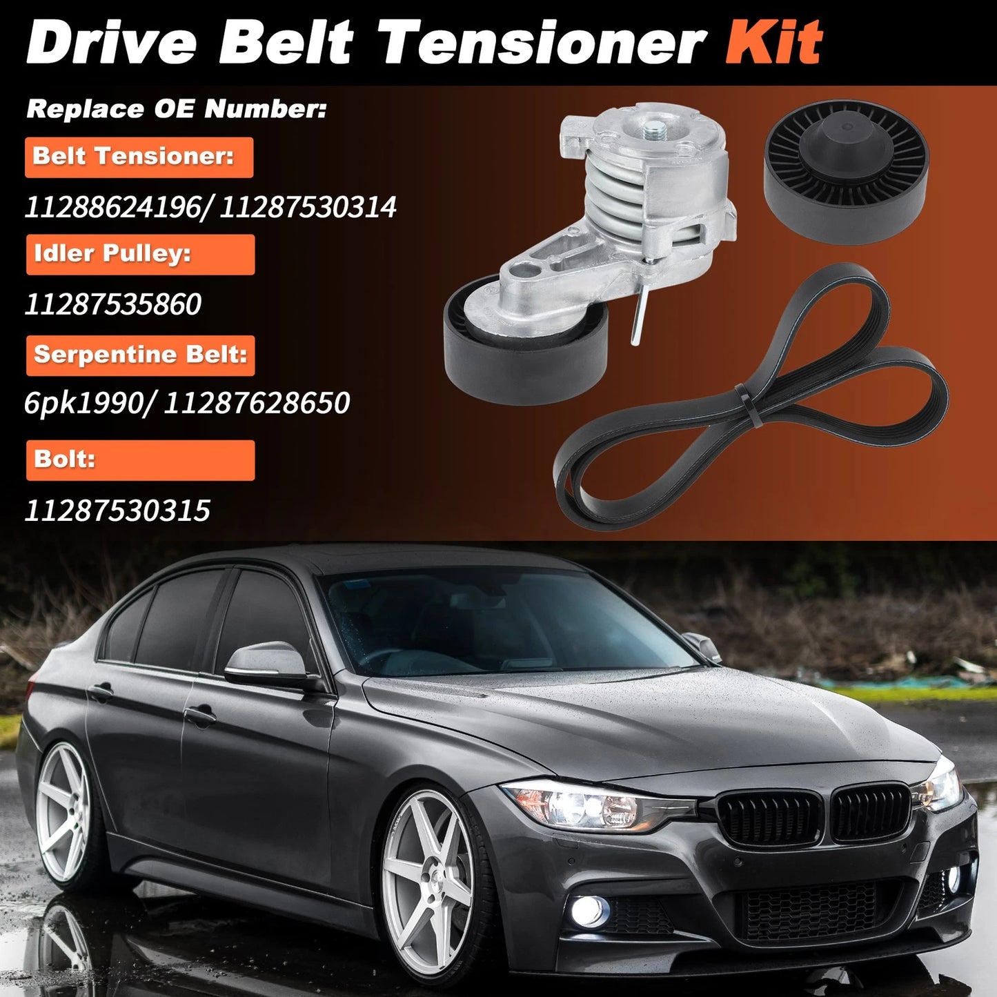 Serpentine Belt Tensioner w/Idler Pulley for BMW X3 X5 Z4 128i 325i (2006-2013)