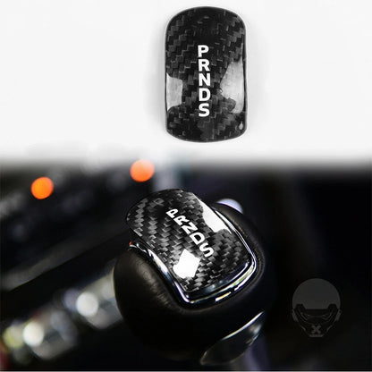 Black Carbon Fiber Gear Shift Knob Cover for Ford Mustang (2014-2018)