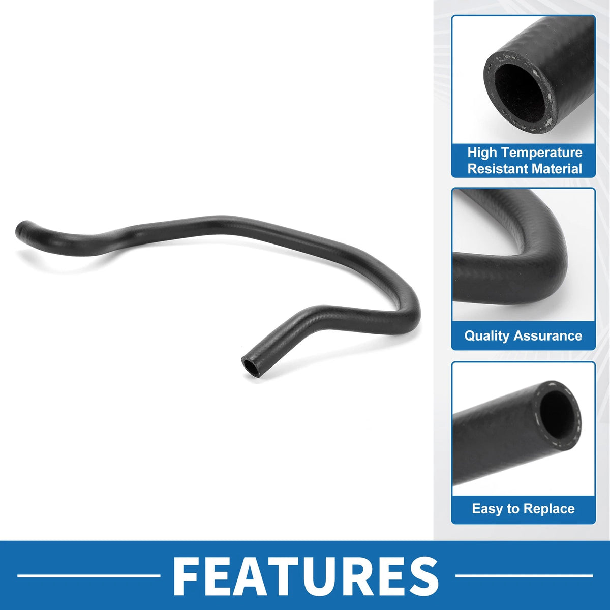 Radiator Hose for BMW 740Li 2013-2015 Rubber Black 1 x Piece