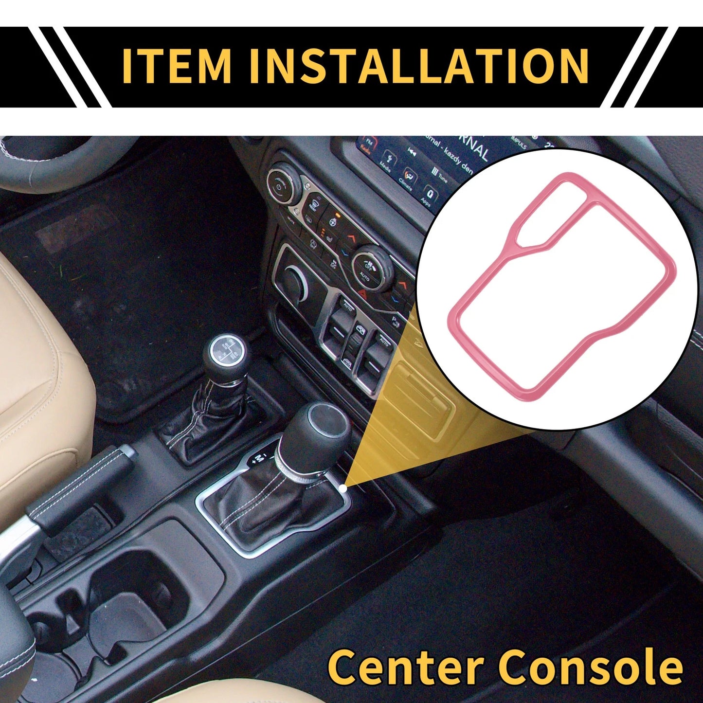 Center Console Gear Shift Frame Cover Trim for Jeep Wrangler JL (2018-2023)