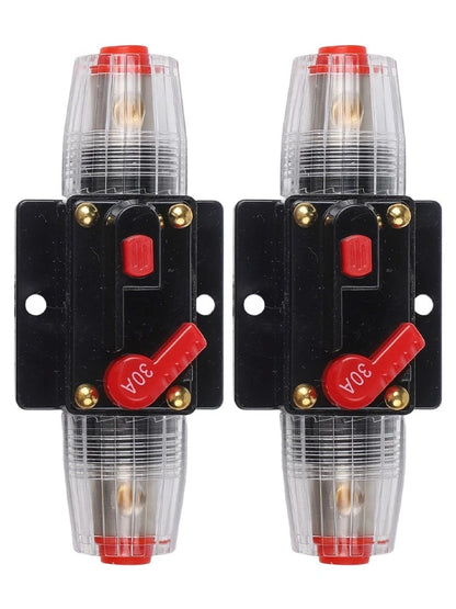 2 x 1224V DC 30A Resettable Fuse Breaker for Automotive Electrical Safety