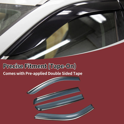 Window Deflectors 1 Set for Ford Ranger (2019-2023) Side Vent Visors Black