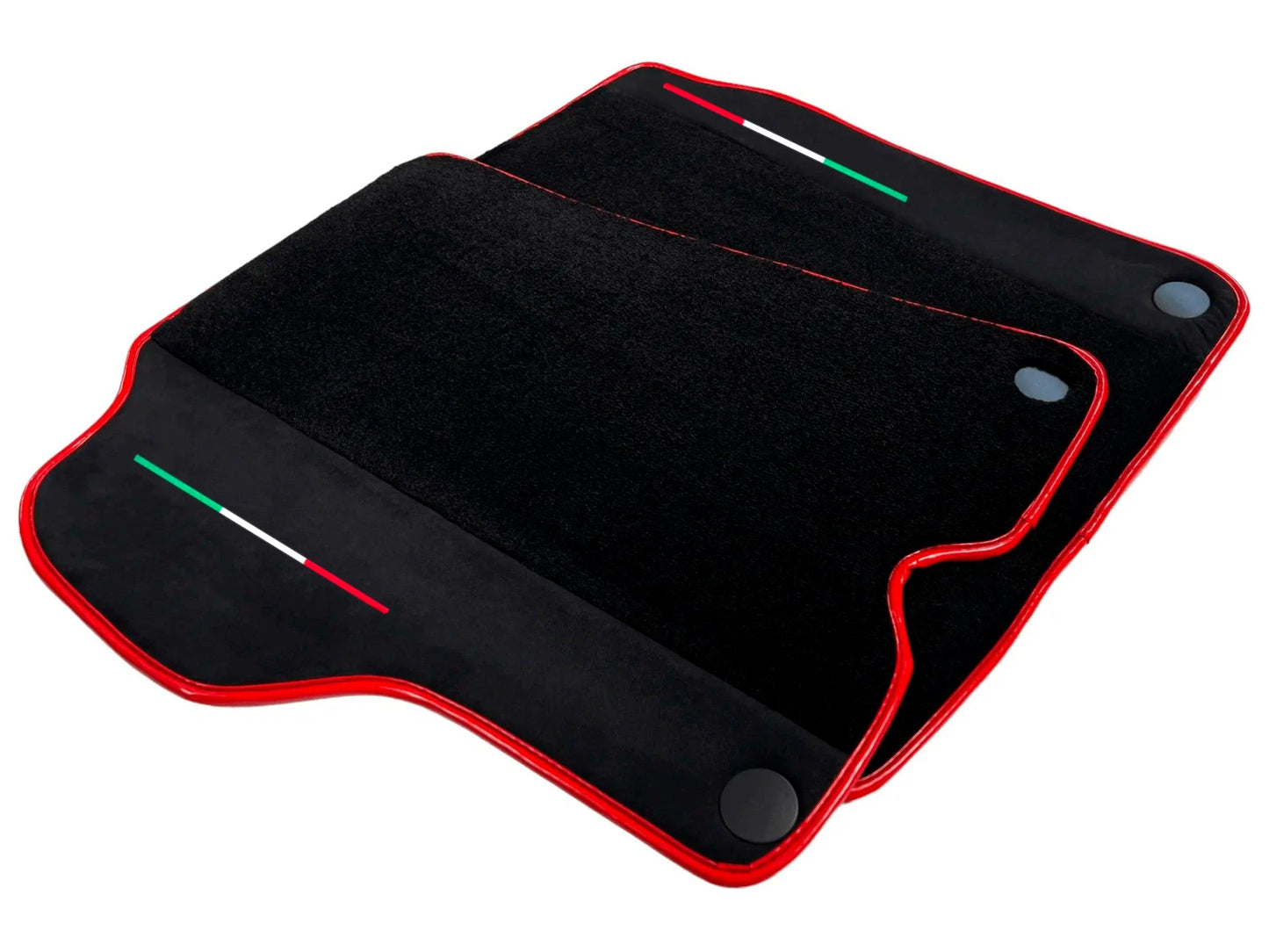 Black Floor Mats for Ferrari California with Alcantara Red Trim (2008-2014)
