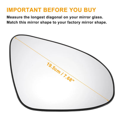 Right Side White Heated Mirror Glass for TOYOTA C-HR (2016–2023)
