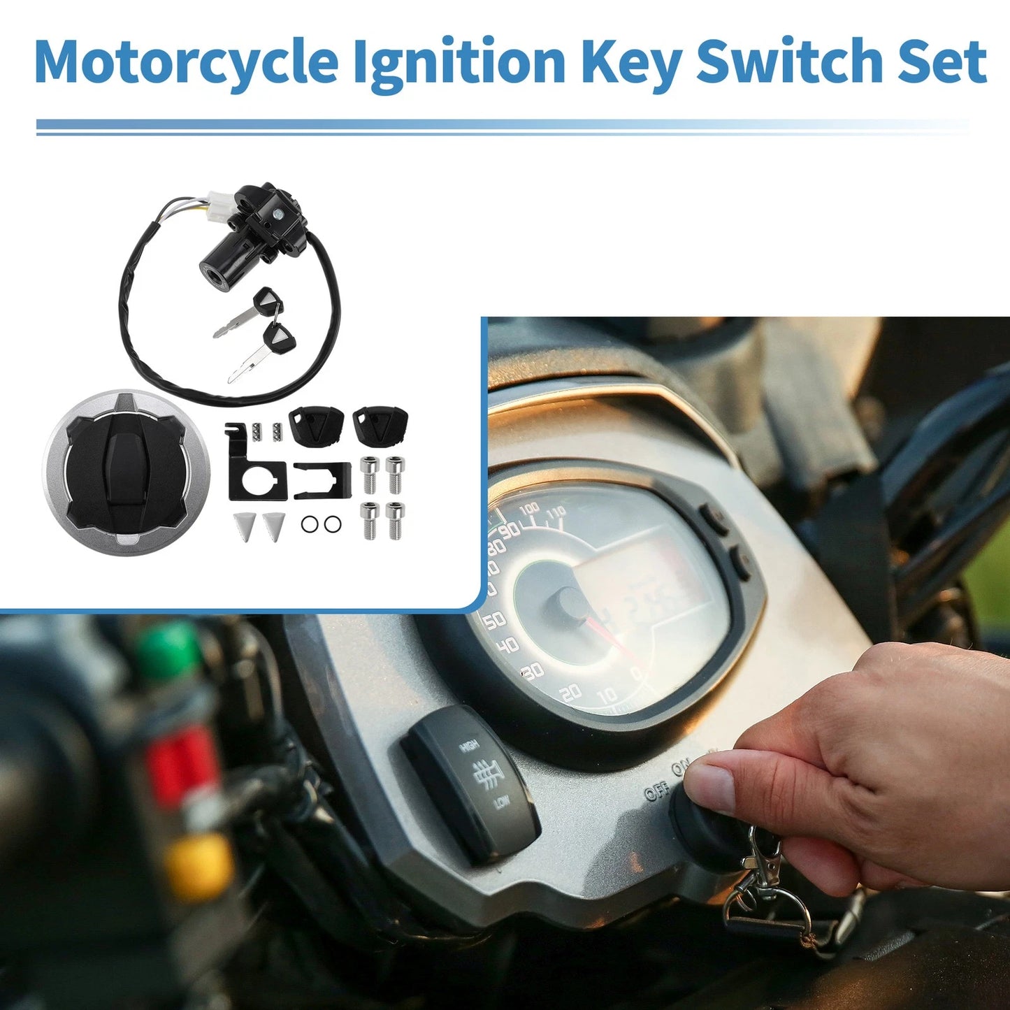 Ignition Key Switch Lock Set for Kawasaki Ninja 650 Z650 (2017–2023)