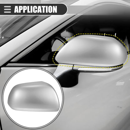 Right Side Mirror Cover Cap for Toyota Highlander 2009-2014 ABS Silver Tone