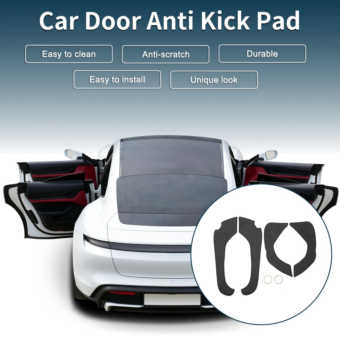 Kia Optima Door Anti Kick Pad Sticker Protector Black (2011-2015)