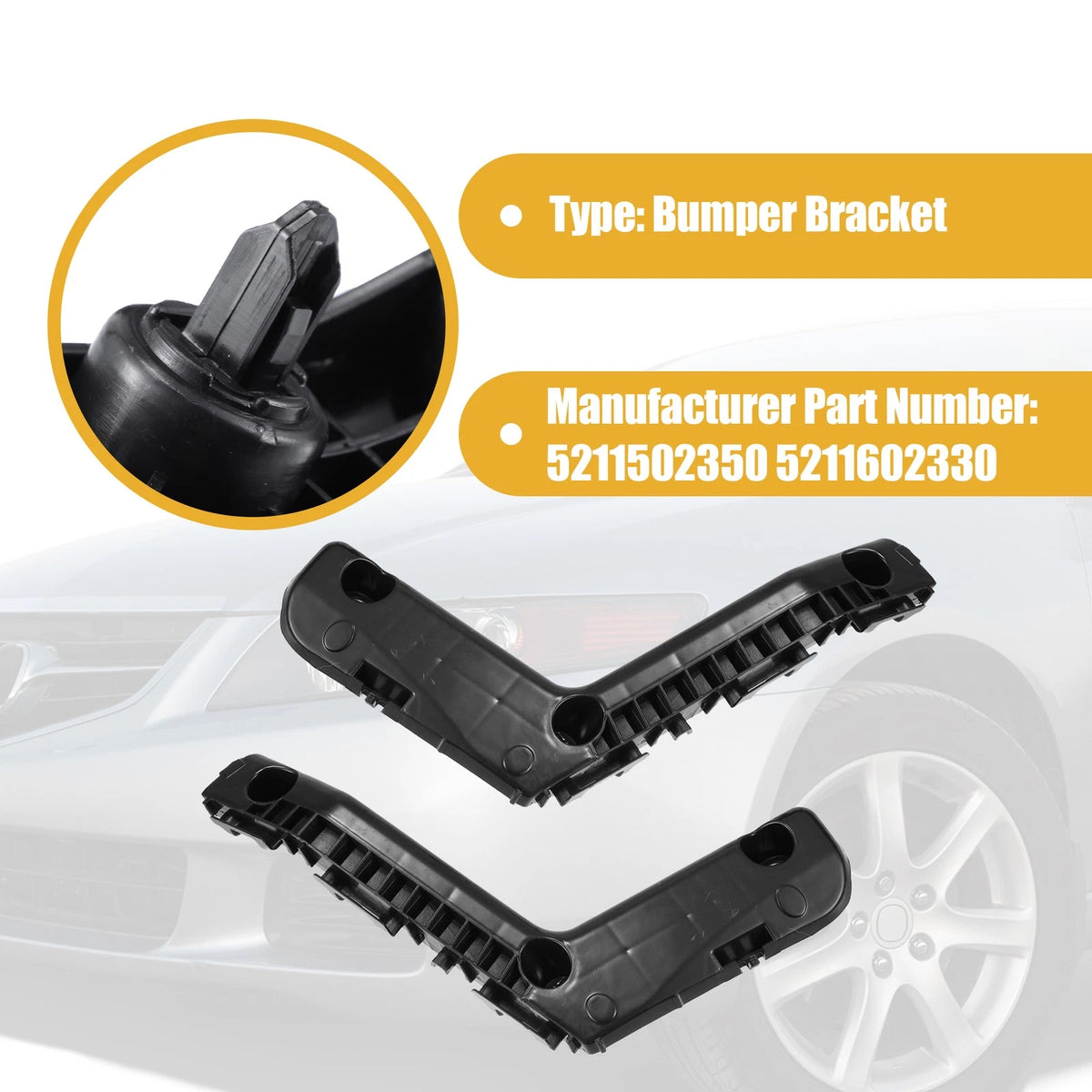 Front Bumper Brackets for Toyota Corolla (2018-2019) -  5211502350, 5211602330
