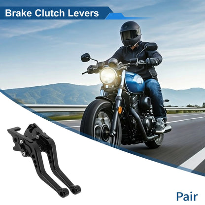 2 x Adjustable Brake Clutch Levers Kawasaki Ninja 300/Z300 (2013–2017) Black