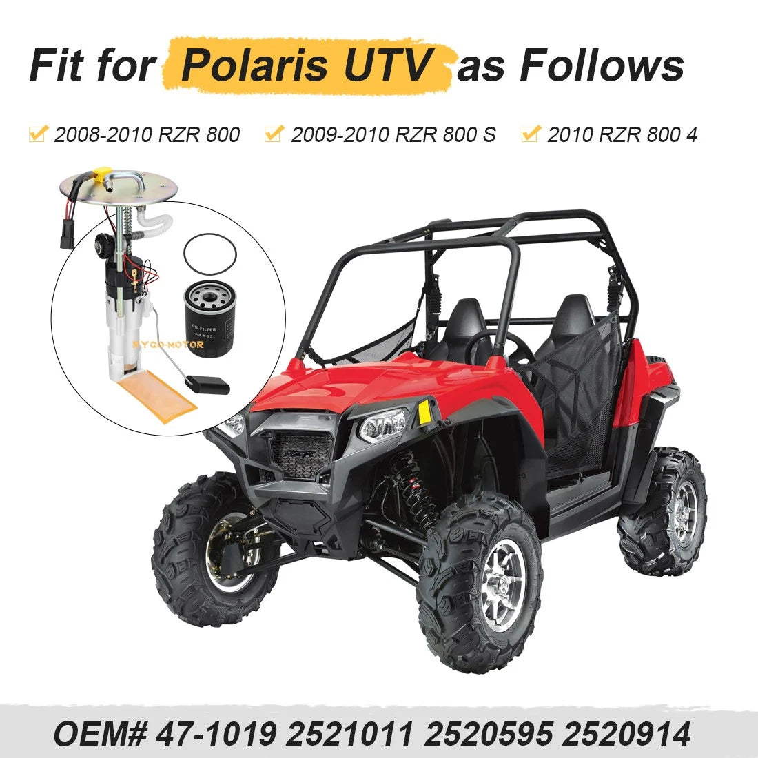 Fuel Pump Assembly for Polaris RZR 800 S (2008–2010)