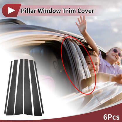 Door Pillar Window Trim / 6 Pcs / Carbon Fiber for Toyota LC 4700/FJ80/100