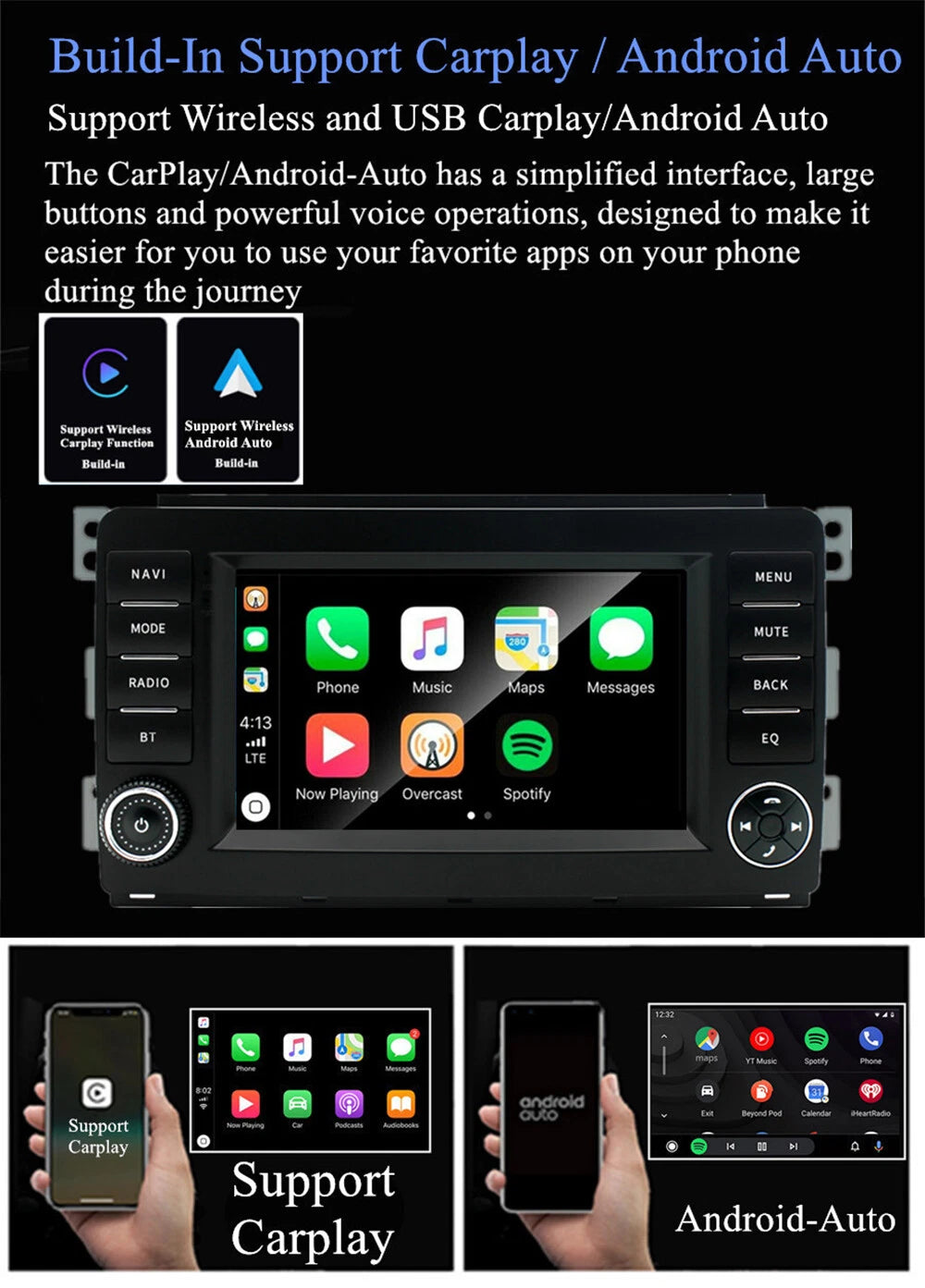 7" Android 13 Stereo Radio GPS Navi Head Unit for Benz Smart Fortwo (05-10)