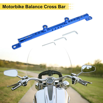Balance Cross Bar 10mm/0.39" Dia Handlebars Blue for Motorcycle