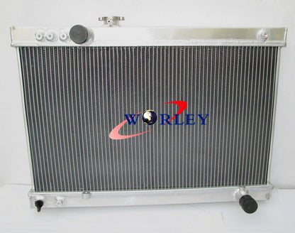 Aluminum Radiator + Fans for Toyota Supra MK3 MA70 MA71 3.0L JZA70 (86-93)