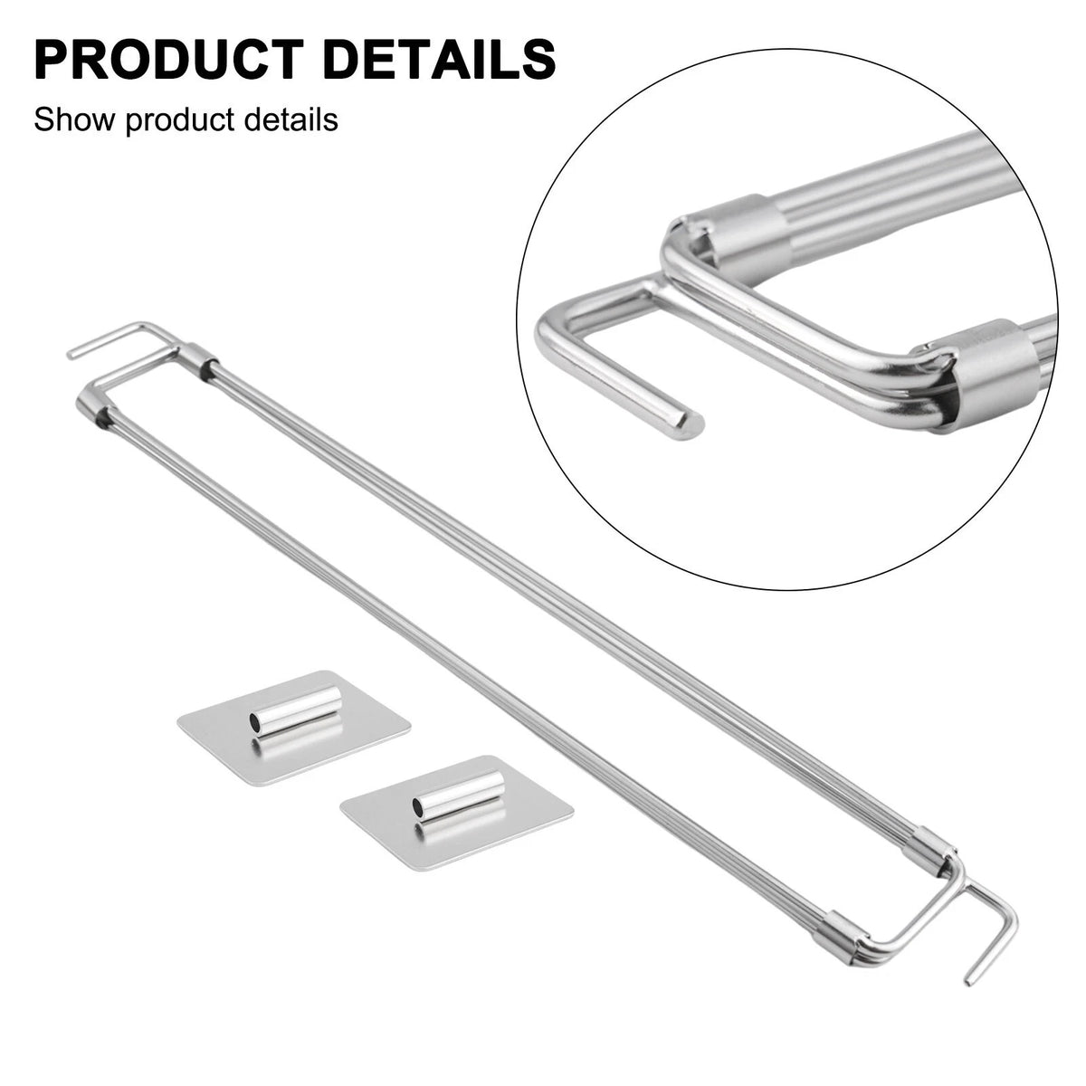 RV Adjustable Bars Tension-Style Stainless Steel Rods for Food