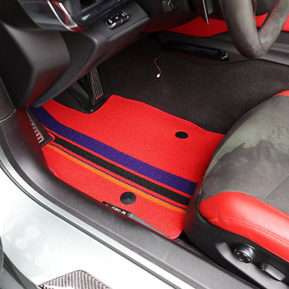 2 x Red Carpet Floor Mats Protection Pad for Corvette C8 Coupe Z06 Z51 (2020-2025)