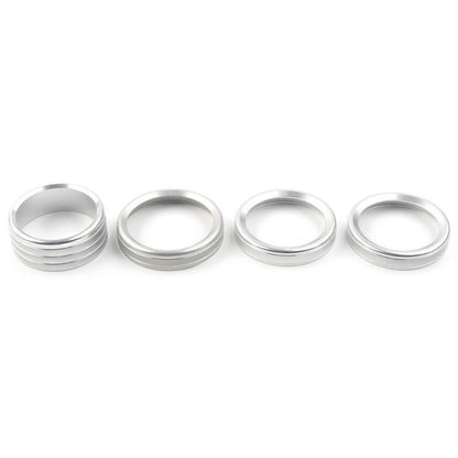 4 x Silver Air Conditioner Switch Knob Ring Covers for Jeep Wrangler (2018-2020)