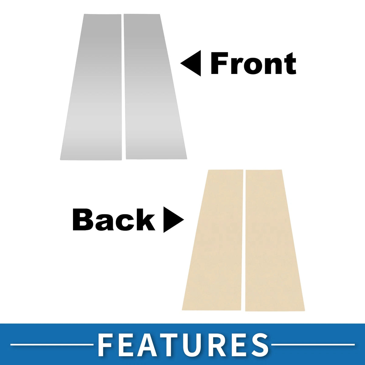 Door Pillar Window Trim for Ford Bronco (2021-2023) Silver Tone