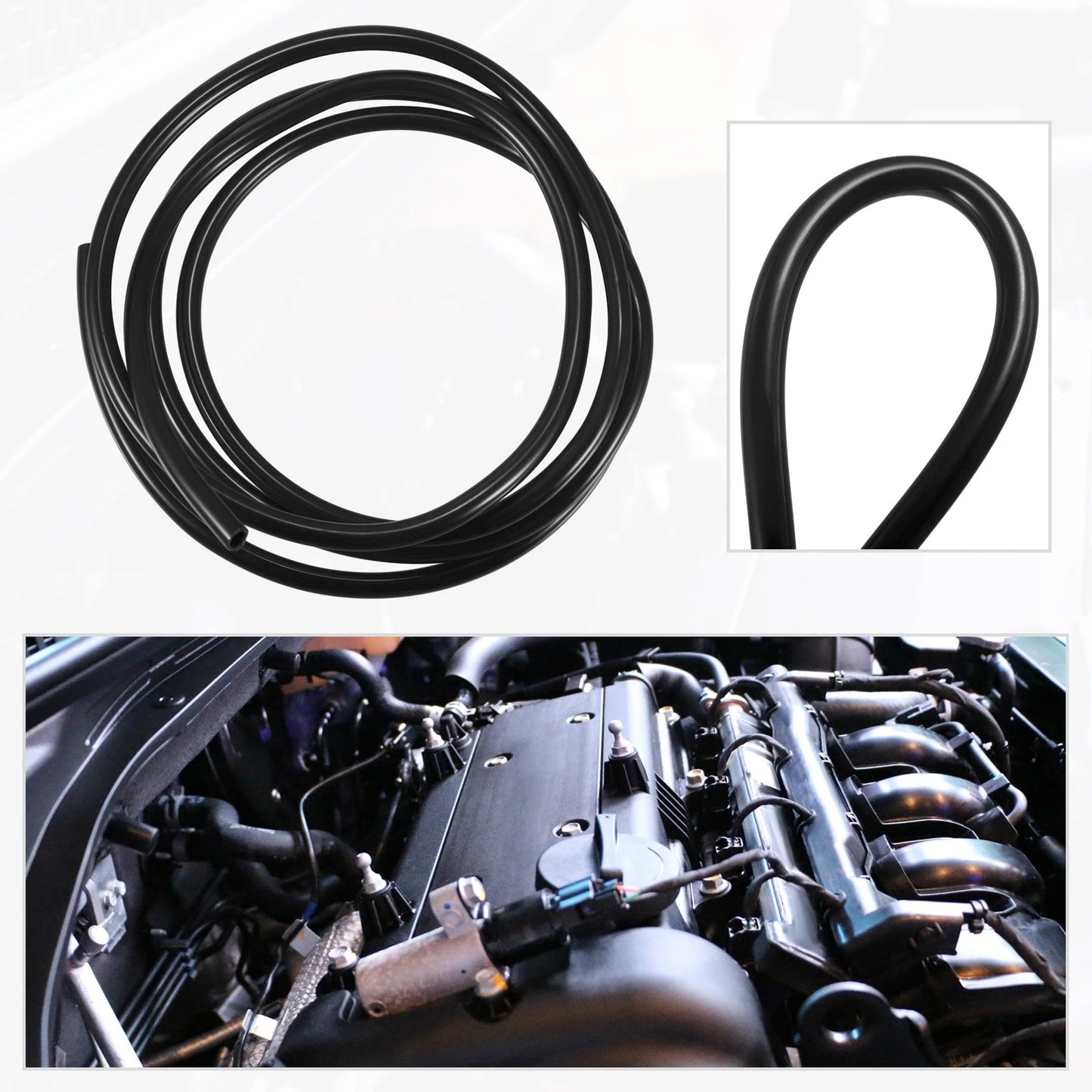 Fuel Vent Line Hose 0.31'' x 7ft Black for Motorcycle Dirt Bike
