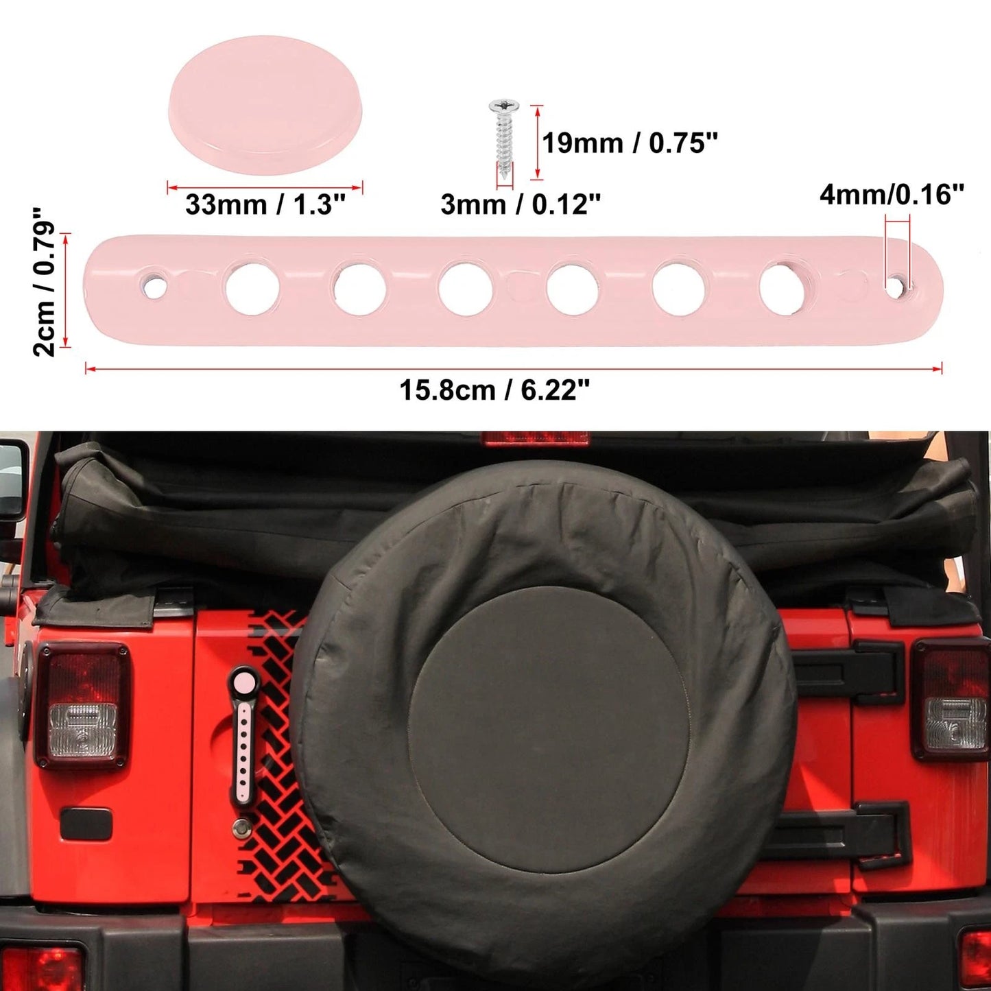 5 x Door Handle Trim with Button Covers for Jeep Wrangler 4 Door (2007-2018)