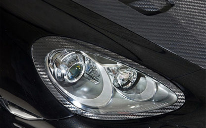 Carbon Fiber Headlight Eyebrow Covers for Porsche Cayenne 958 (2011-2014)