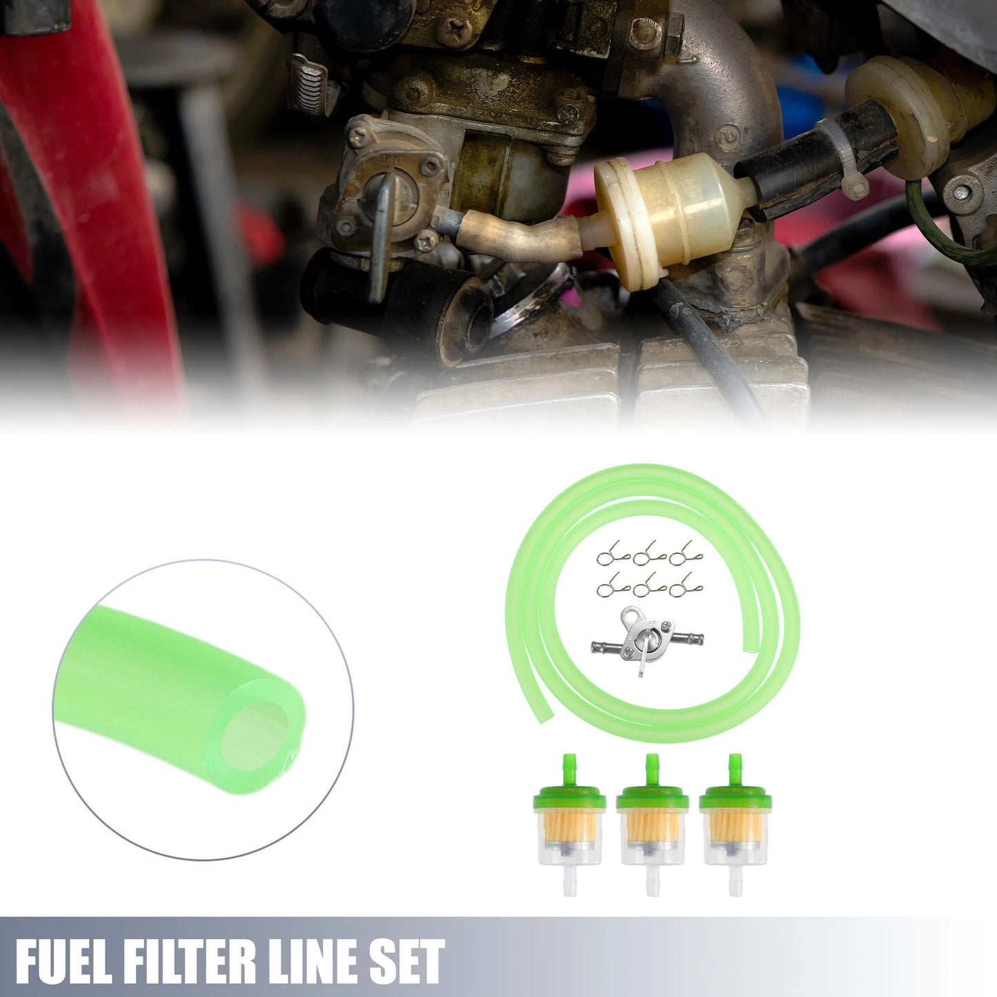 1 x Set / Motorcycle Fuel Hose & Filters for CRF50 70 90 150CC Moped Green