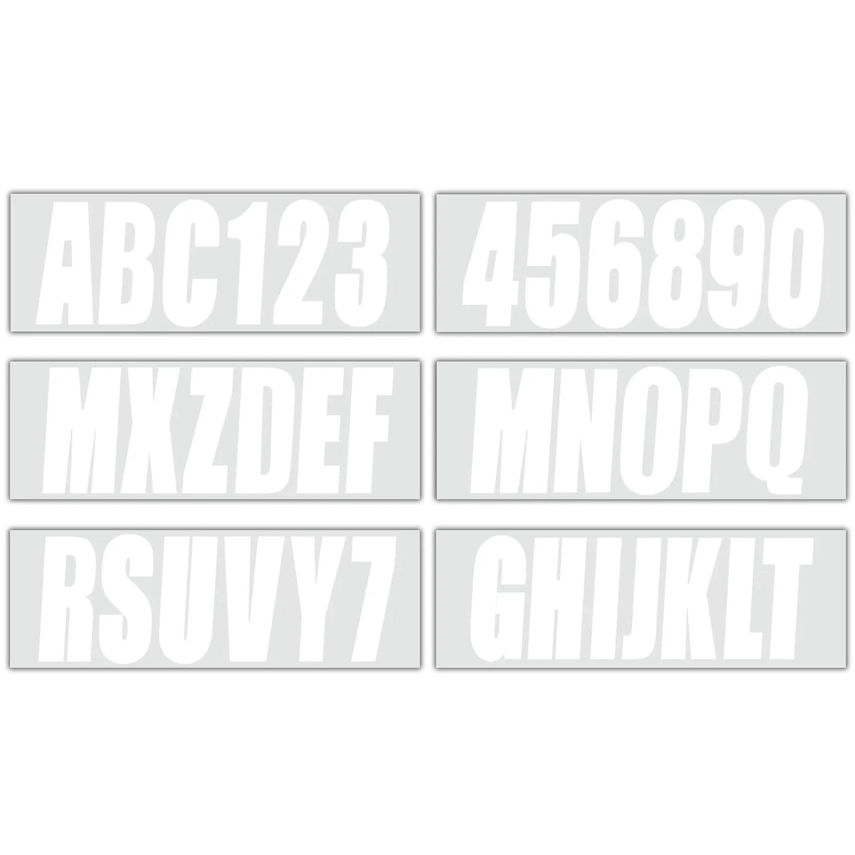 Personalized Boat Registration Decals White 4 Set A-Z & 0-9