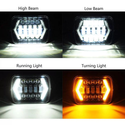 2 x 7x6" LED Headlights Hi-Lo Beam Halo DRL for Toyota AE86 (1983-1987)