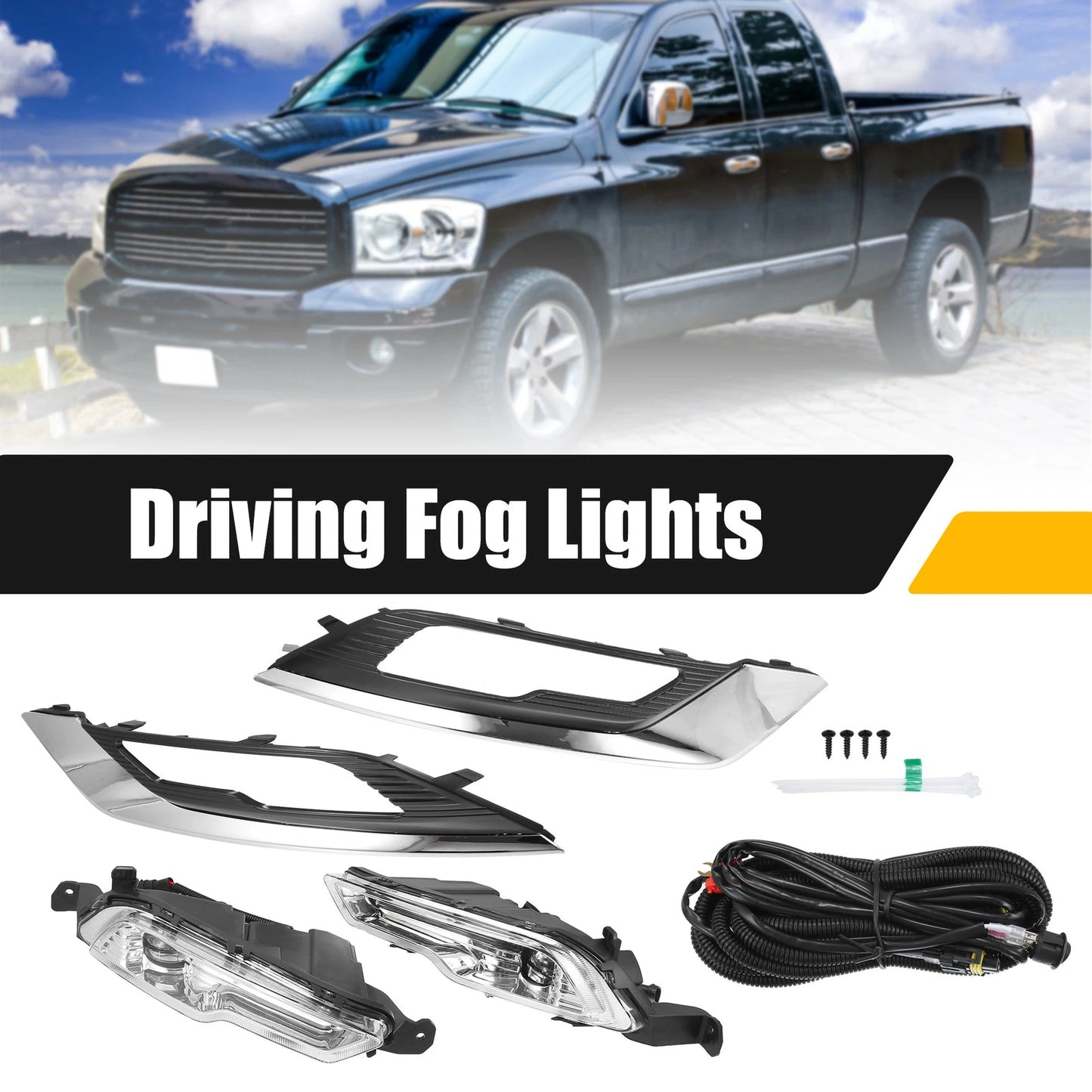 Fog Driving Lights & Bezels LED for Ford Fusion (2017-2018)