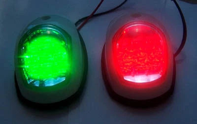 Boat LED Navigation Lights Stainless Steel Covers Fully Sealed Casing 2 N Miles