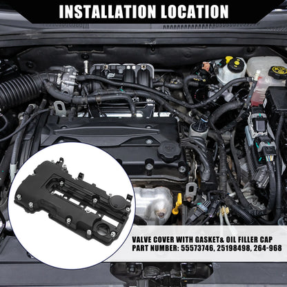 Engine Valve Cover with Gaskets Bolts for Chevy Cruze (2011-2020)