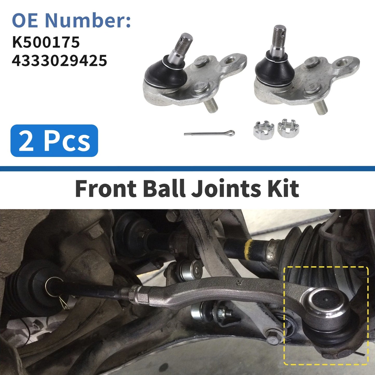 2 x Front Lower Ball Joints for Toyota Corolla (2009–2019)
