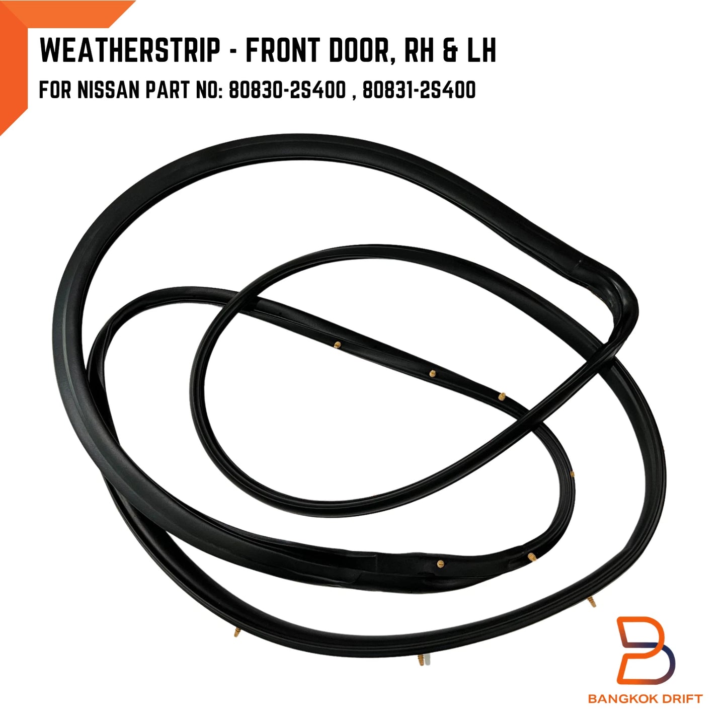 LH RH Front Door Weatherstrip Rubber Seal for Nissan Navara D22 (98-04)