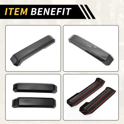 Interior Door Handle Cover Trims  for Ford F-150 (2015-2020) Carbon Fiber Black
