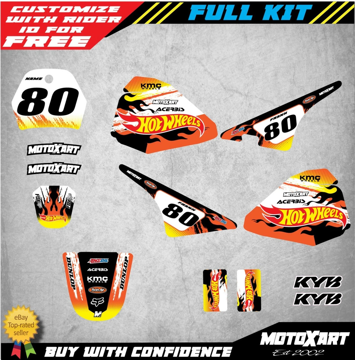 Custom Graphic Kit BLAZE STYLE for Yamaha PW Pee Wee 80 Stickers Decals