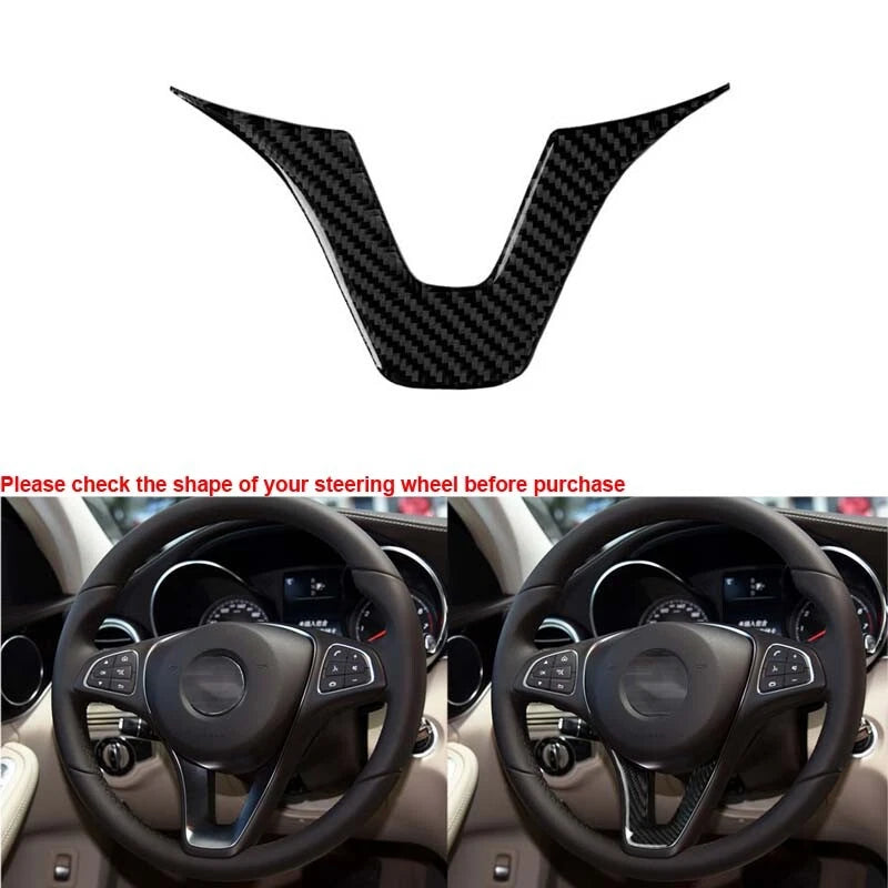 Carbon Fiber Steering Wheel Cover Sticker Trim For Benz W204 W205 W211 W203 C E