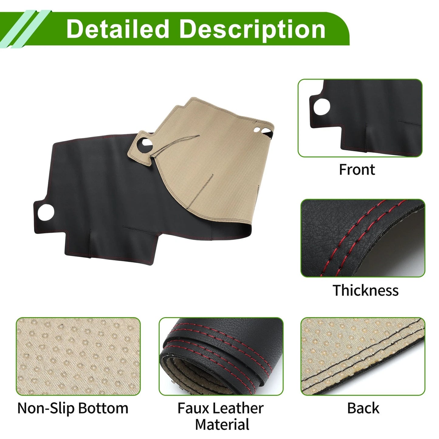 Dashboard Cover Mat for Toyota Corolla (2000-2007) Black Red