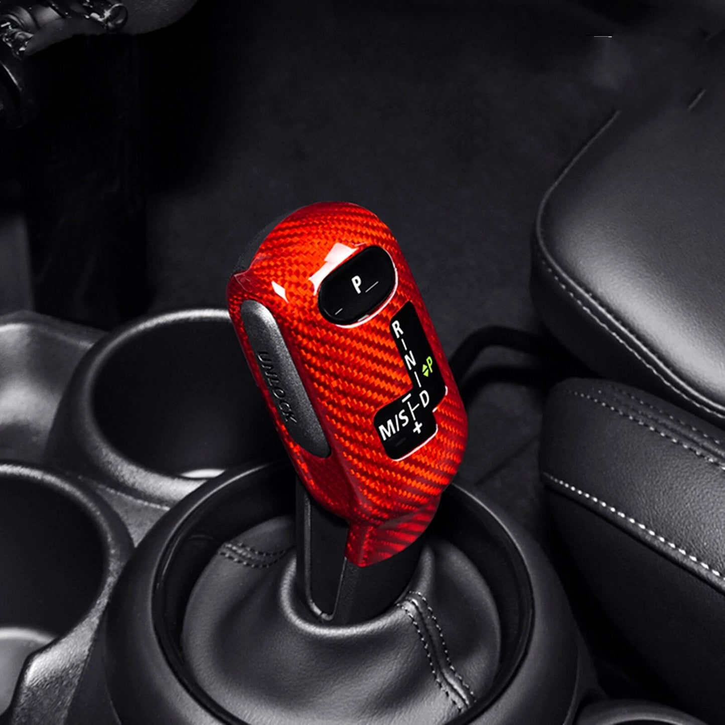 Carbon Fiber Gear Shift Knob Cover for MINI Cooper F54 F55 F56 F57 F60 (2020-2023)