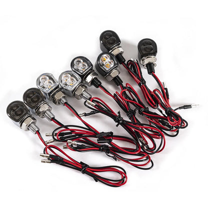 LED Mini Turn Signal Lights for Motorcycle Bike - Amber Chrome (Fits Most Models)